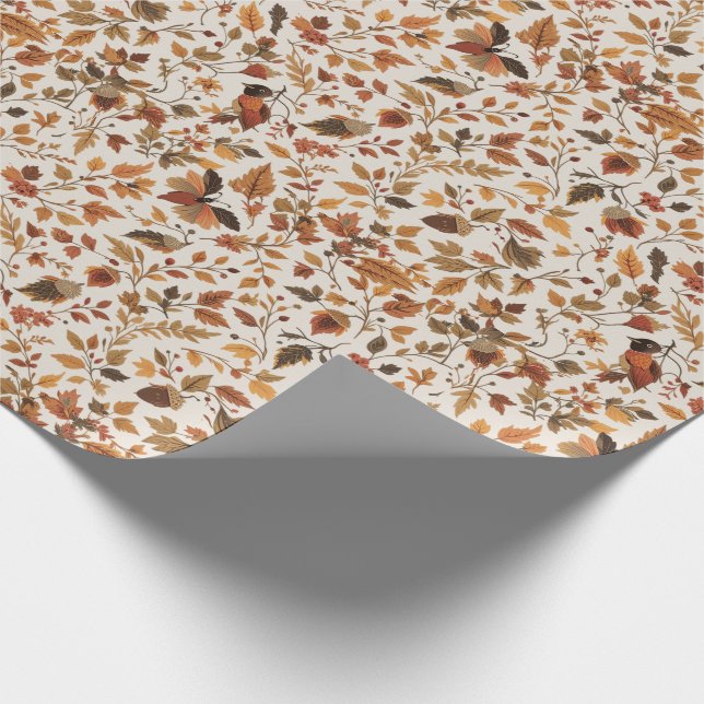 Cosy Autumnal Wrapping Paper Geschenkpapier (Ecke)