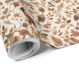 Cosy Autumnal Wrapping Paper Geschenkpapier