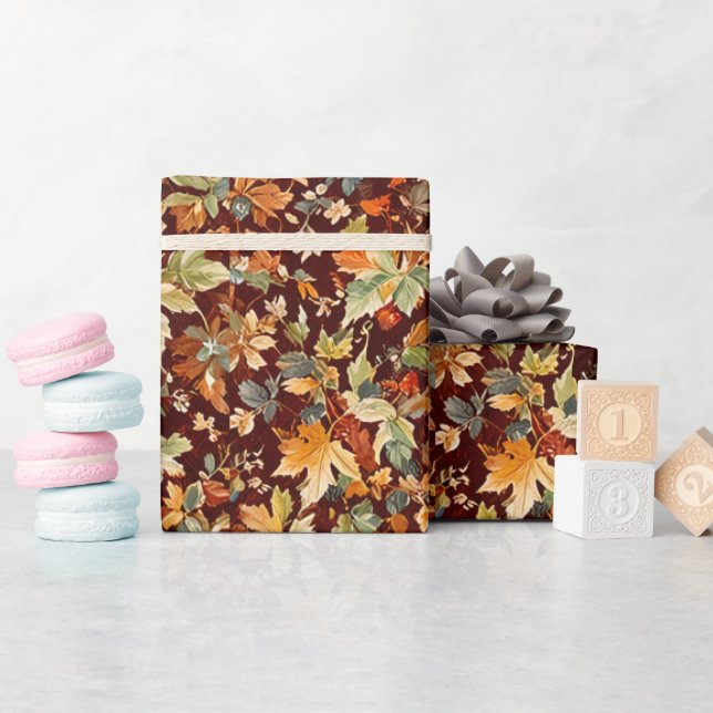 Cosy Autumnal Wrapping Paper Geschenkpapier (Babyparty)