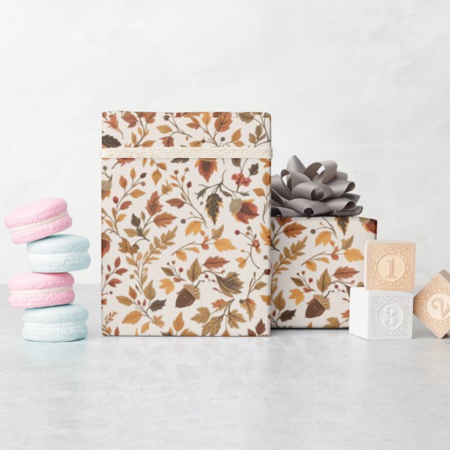 Cosy Autumnal Wrapping Paper Geschenkpapier (Babyparty)