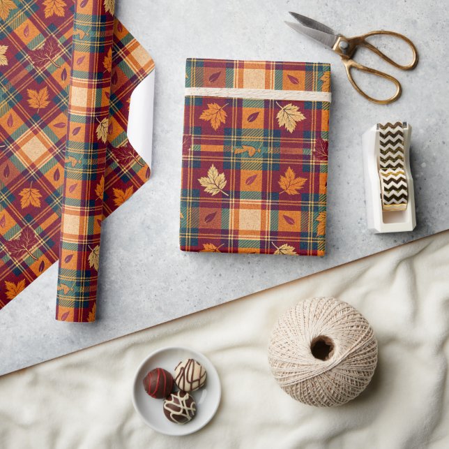 Cosy Autumnal Wrapping Paper Geschenkpapier (Kunsthandwerk)