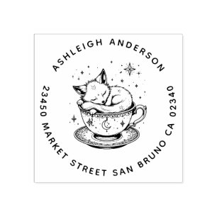 Cosy Baby Fox Snugglage Teacup Moon Stars Adresse Gummistempel