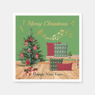 Cosy Bench Merry Christmas Napkins Serviette