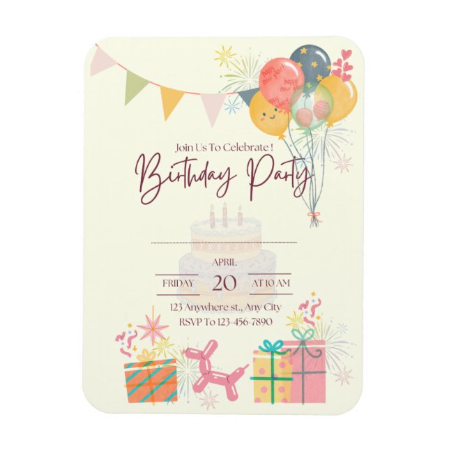 Cosy Birthday Card Magnet (Vertikal)