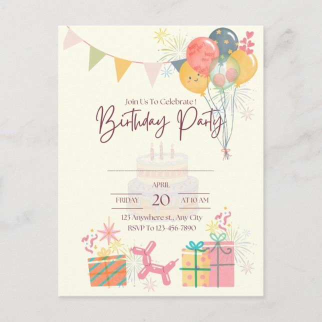 Cosy Birthday Card Postkarte (Vorderseite)