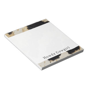 Cosy Black Cream Gold Südwest Cowhide Notizblock