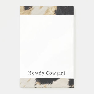 Cosy Black Cream Gold Südwest Cowhide Post-it Klebezettel