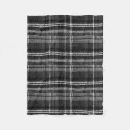 Cosy Black Tartan Fleece Blanket