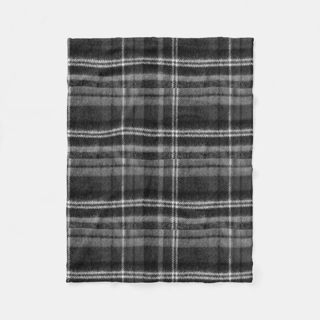 Cosy Black Tartan Fleece Blanket (Vorderseite)