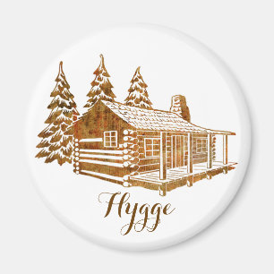 Cosy Blockhaus - Hygge oder Ihr eigener Text Magnet