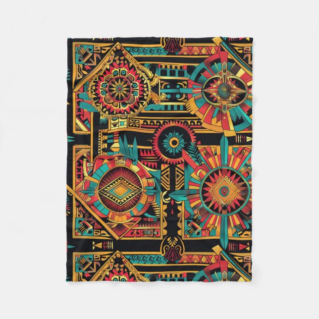 Cosy Blue "Aztec Dream" Content Fleece Blanket (Vorderseite)