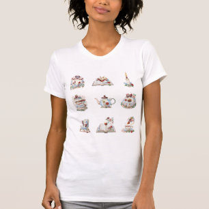 Cosy Books Niedlich Teekessel Candle Bookstack Swe T-Shirt