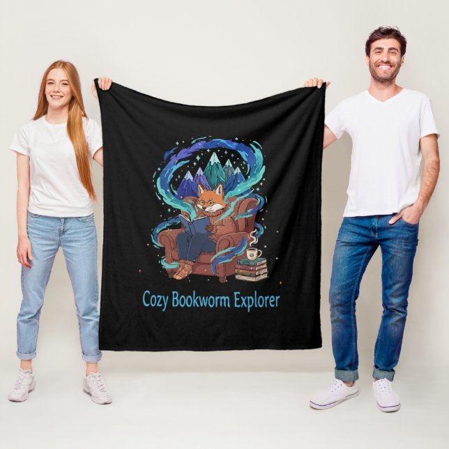Cosy Bookworm Explorer | Whitcal Fox Reading Fleecedecke (Beispiel)