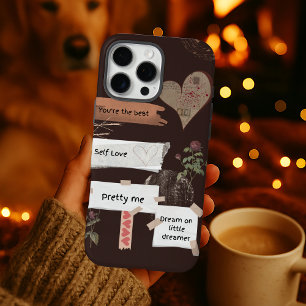 Cosy Brown Beige Vintage Liebe iPhone 16 Pro Max Hülle