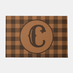 Cosy Brown Kariert Buffalo Print Muster Fußmatte