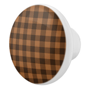 Cosy Brown Kariert Buffalo Print Muster Keramikknauf