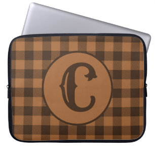 Cosy Brown Kariert Buffalo Print Muster Laptopschutzhülle