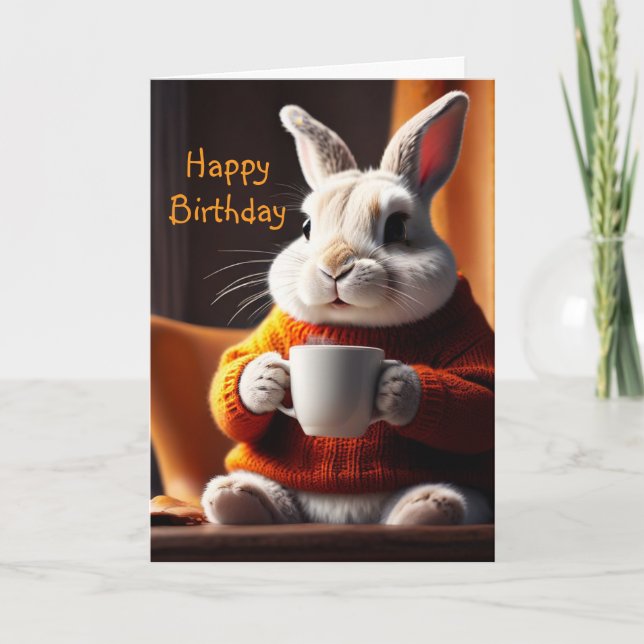 Cosy Bunny Birthday Card Karte (Vorderseite)