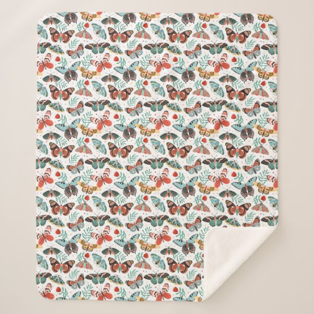Cosy Butterfly Sherpa Blanket Sherpadecke (Vorderseite)