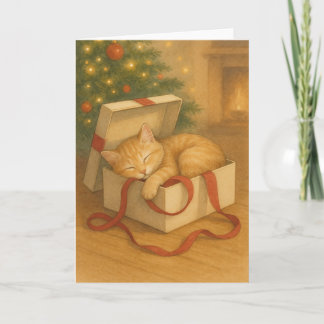 Cosy Cat Nickerchen Weihnachtskarte Karte