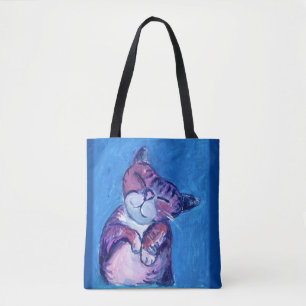 Cosy Cat Painted Kitty Niedlich Feline Fun Blau