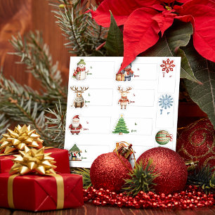 Cosy Christmas Geschenk Tags Wasserfarbe 11 pc Set Aufkleber