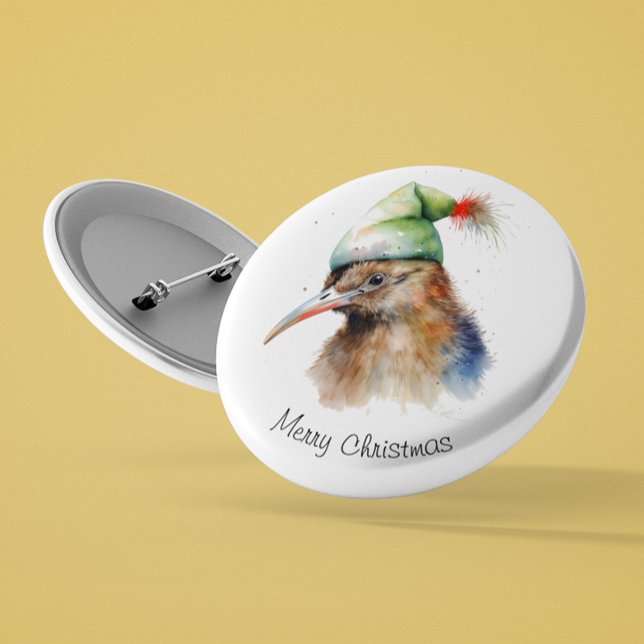 Cosy Christmas Kiwi, Brauch Button (Von Creator hochgeladen)
