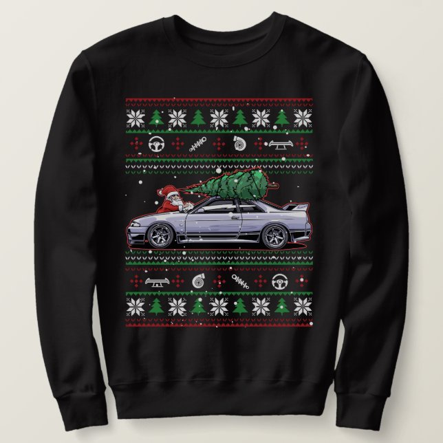 Cosy Christmas Nissan Skyline R33 GT-R Sweatshirt (Design vorne)