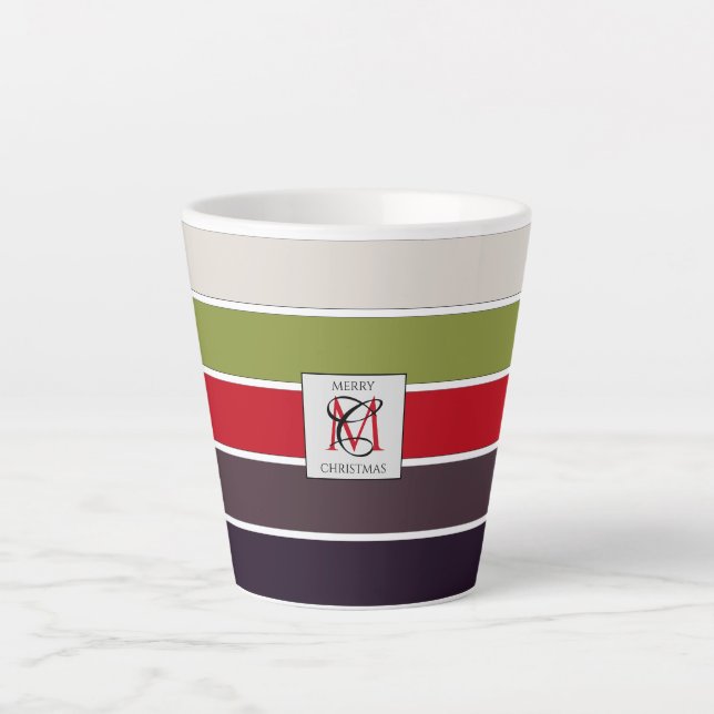 Cosy Christmas Pastell Color Palette Monogram Milchtasse (Vorderseite)