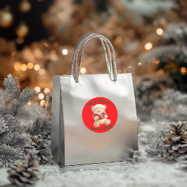 Cosy Christmas Teddy Bear Runder Aufkleber