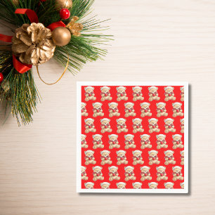 Cosy Christmas Teddy Bear Serviette