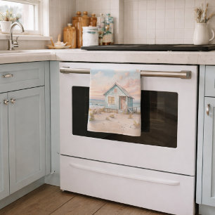 Cosy Coastal Hütte Beach House Wasserfarbe Geschirrtuch