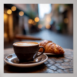 Cosy Coffee & Pastry Moment im Cobblestone Café Poster