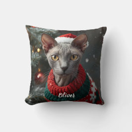 Cosy Cornish Rex Weihnachten Personalisiert Kissen