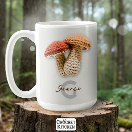 Cosy Cotattecore Crochet Mushroom Monogram Name Kaffeetasse