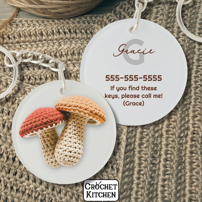 Cosy Cotattecore Crochet Mushroom Monogram Name Schlüsselanhänger (Von Creator hochgeladen)