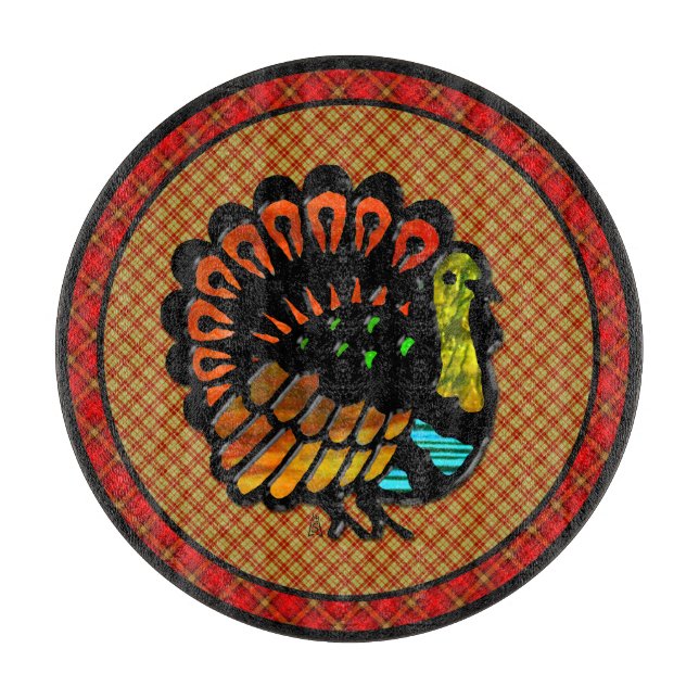 Cosy Country Turkey Kariert Charcuterhouse Board Schneidebrett (Vorderseite)