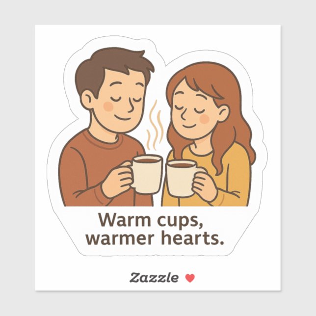 Cosy Couple Coffee Liebe Aufkleber (Blatt)