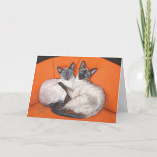 Cosy Couple Siamese Cat Karte
