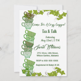 Cosy Cuppa Green Tea Cups Nachmittags Party Einladung