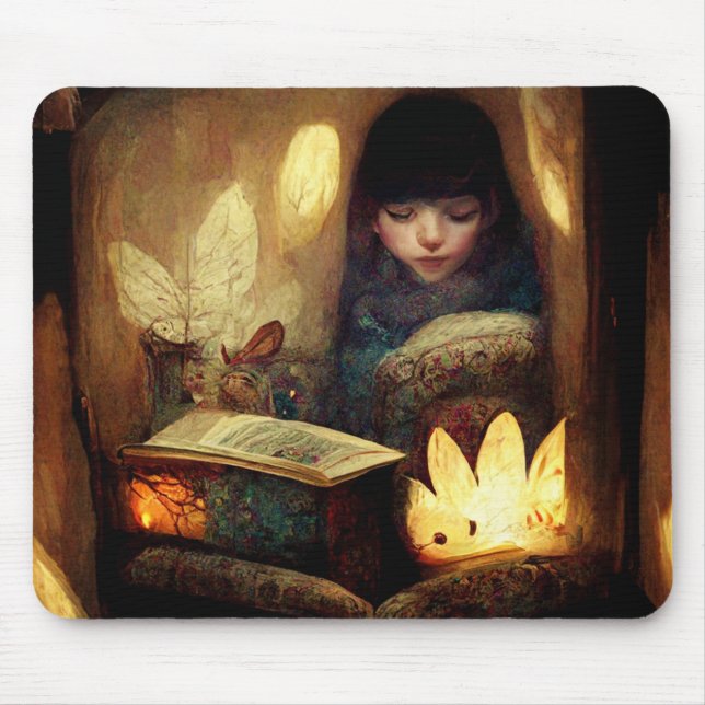 Cosy Fairy Book Mousepad (Vorne)