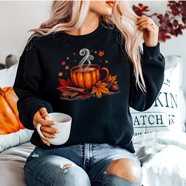 Cosy Fall Coffee Pumpkin Gewürz Herbstwoben Sweatshirt (Von Creator hochgeladen)