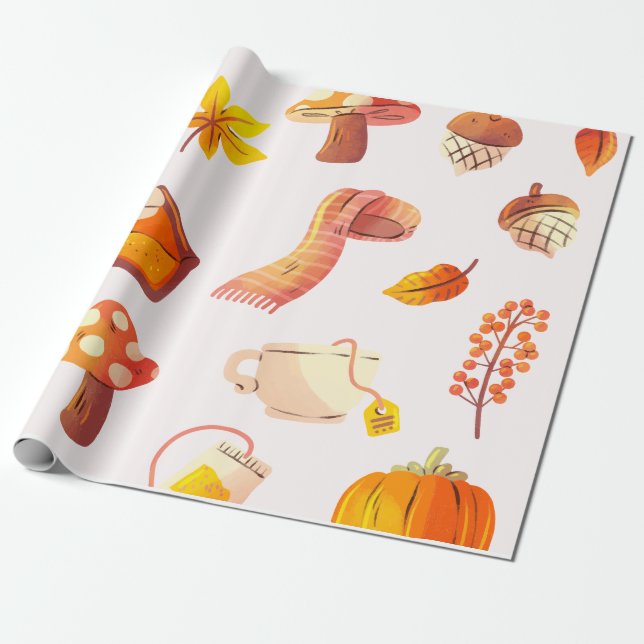 Cosy Fall Wrapping Paper Geschenkpapier (Ungerollt)