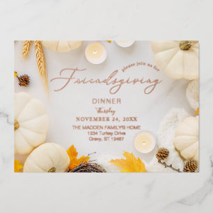 Cosy Friendsgiving Erntedank Pumpkin Dinner Folieneinladung