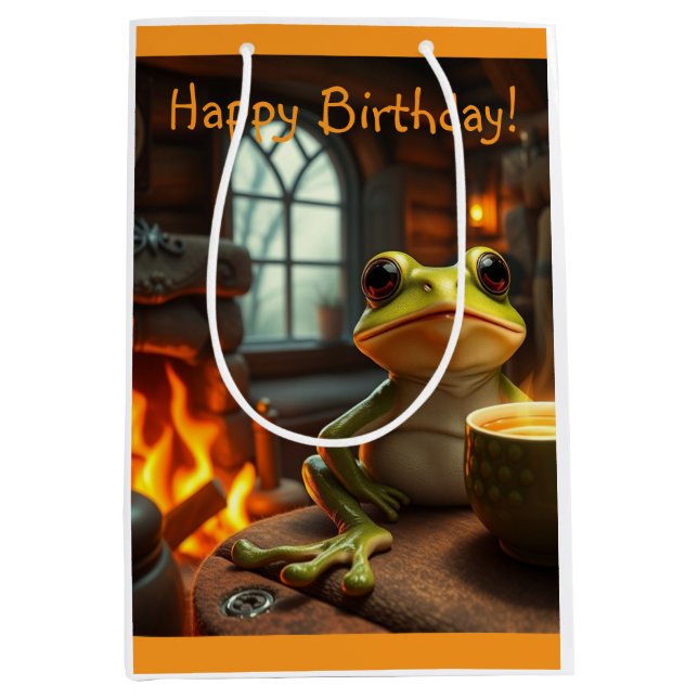 Cosy Frog Gift Bag Mittlere Geschenktüte (Vorderseite)