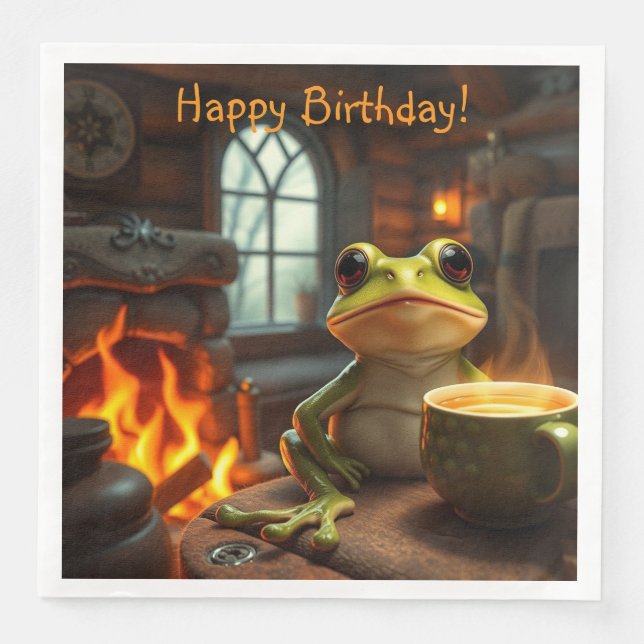 Cosy Frog Serviette (Vorderseite)