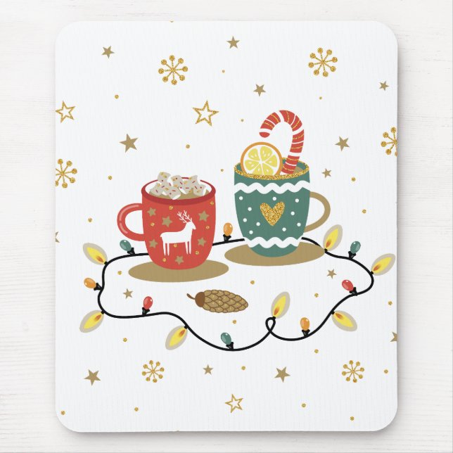 Cosy Gold Weihnachtskaffee Cococoa Mousepad (Vorne)
