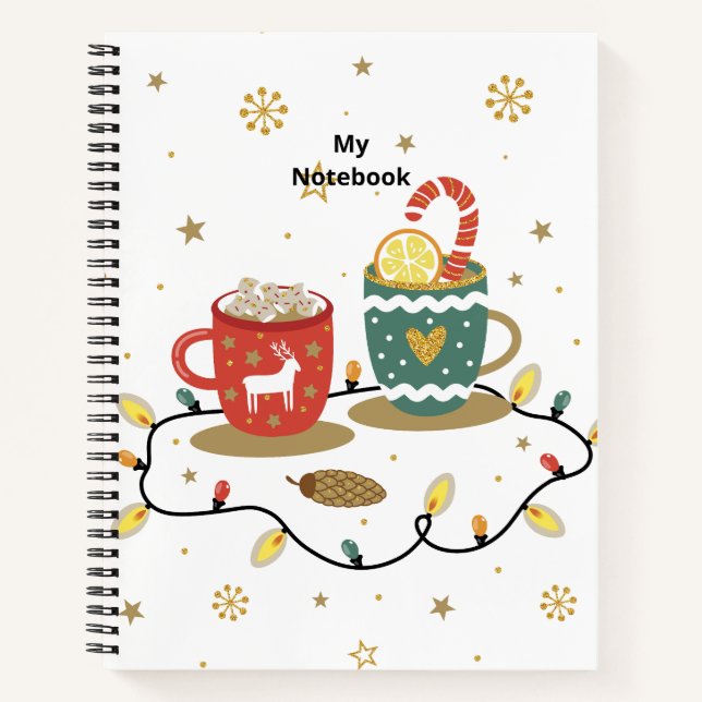Cosy Gold Weihnachtskaffee Cococoa Notizbuch (Vorderseite)