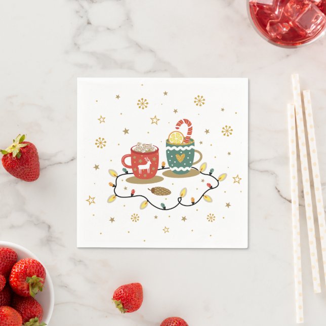 Cosy Gold Weihnachtskaffee Cococoa Serviette (Beispiel)