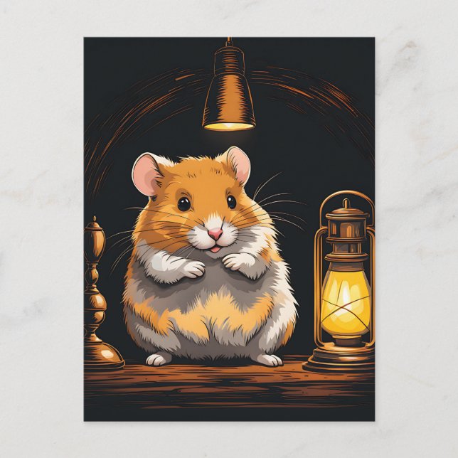 Cosy Hamster Animal Postkarte (Vorderseite)